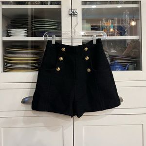 NWOT Zara Women’s High Waisted Gold Embossed Button Shorts